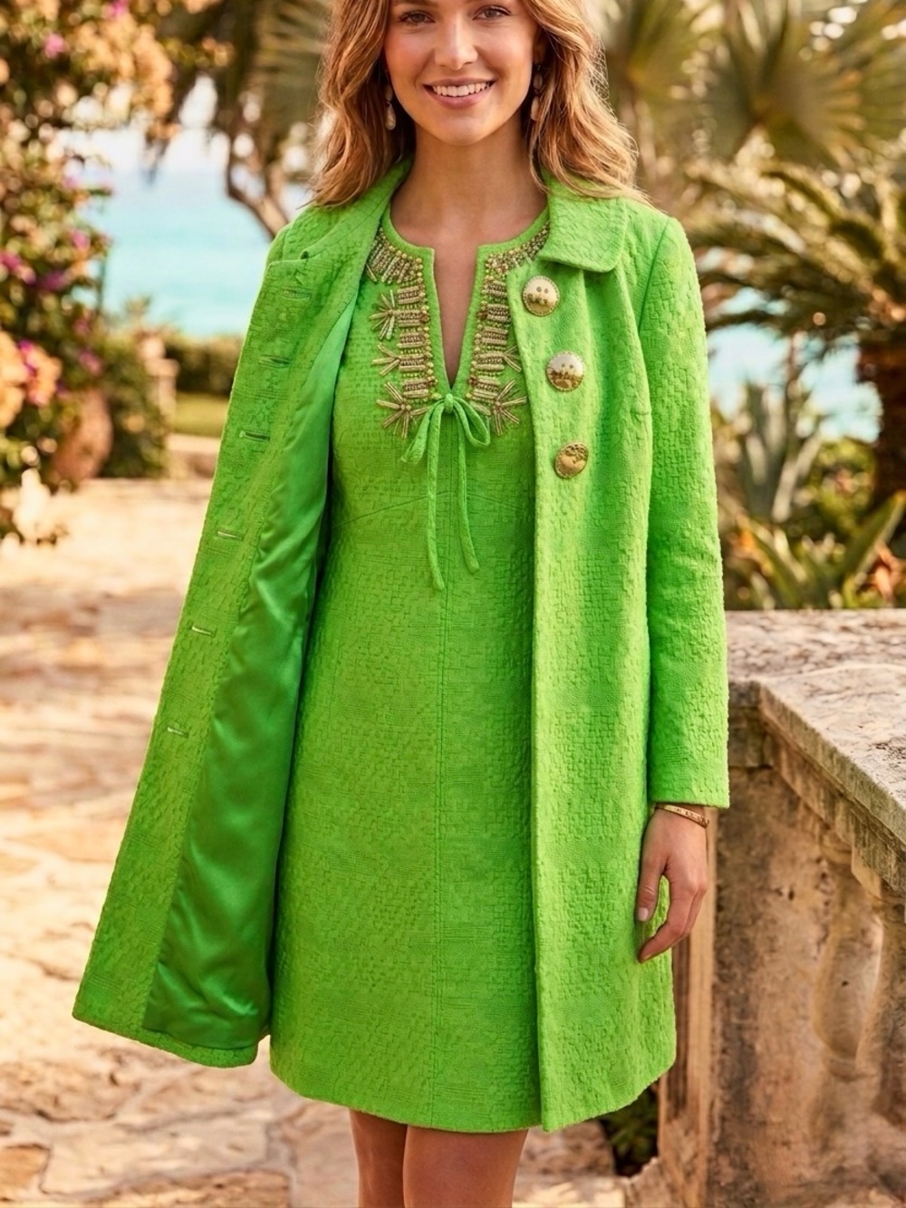 Milly Elegant Green Women's Jacket and Dress suit size 4